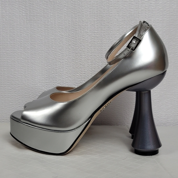 Rodo Patent Leather Ankle Strap Peep Toes Platform Sculptural Heel Shoe Size 38 - Picture 14 of 14